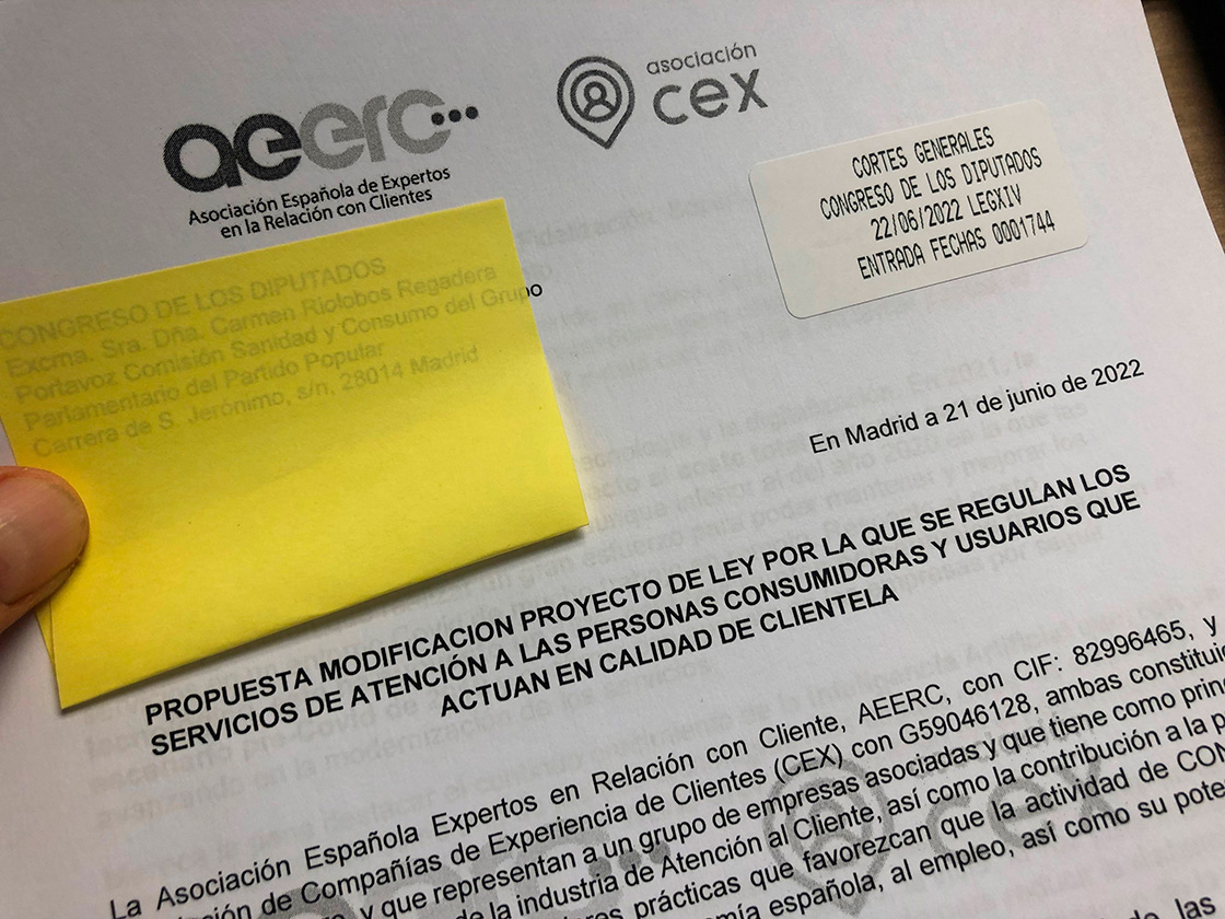 La asociaciones AEERC y CEX, presentan ante el Congreso 11 enmiendas contra la llamada “ley de los 3 minutos”